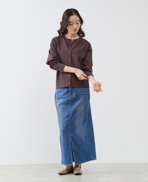 クルーネック長袖カーディガン 詳細画像 ダークブラウン 4