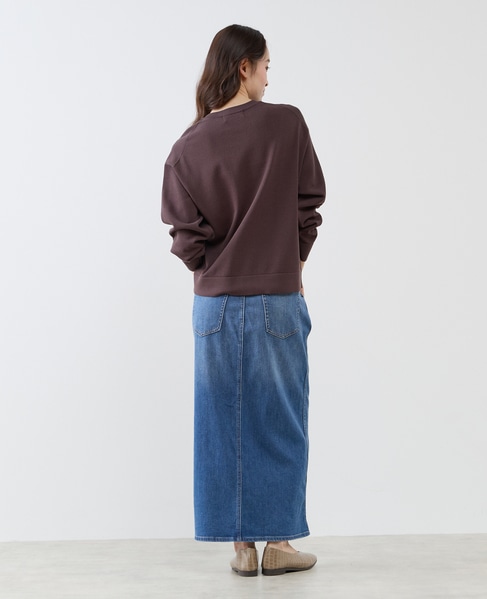 クルーネック長袖カーディガン 詳細画像 ダークブラウン 8