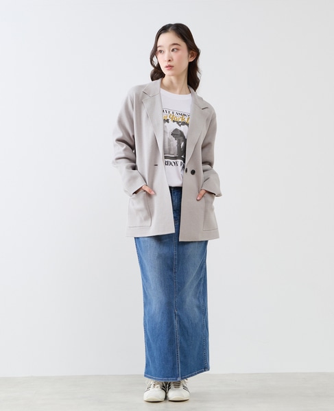 テーラードニットジャケット 詳細画像 グレー 2