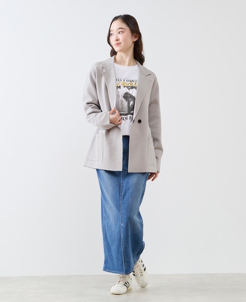 テーラードニットジャケット 詳細画像 グレー 4