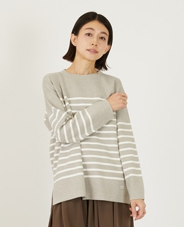 バスクボーダークルーニット