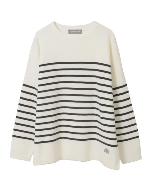 バスクボーダークルーニット 詳細画像 オフホワイト 4