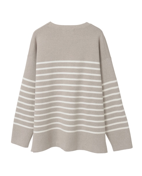 バスクボーダークルーニット 詳細画像 ベージュ 11