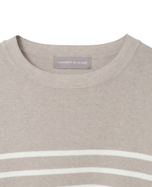 バスクボーダークルーニット 詳細画像 ベージュ 12