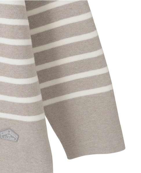 バスクボーダークルーニット 詳細画像 ベージュ 13