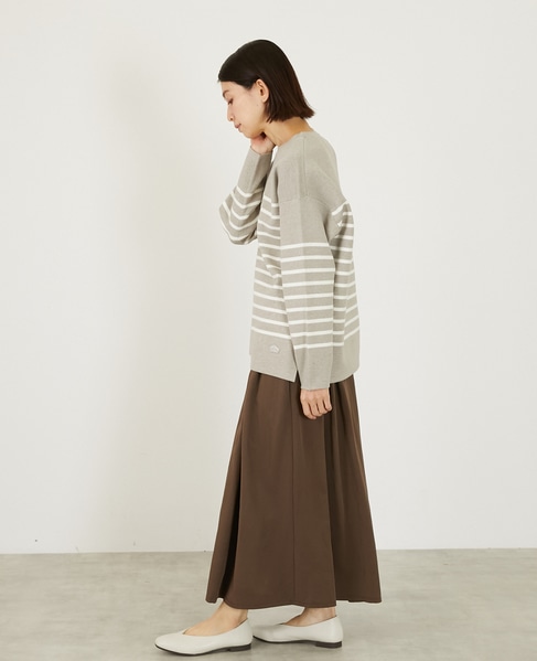 バスクボーダークルーニット 詳細画像 ベージュ 5