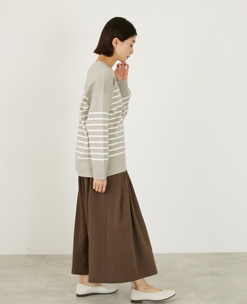 バスクボーダークルーニット 詳細画像 ベージュ 7