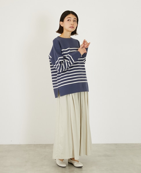 バスクボーダークルーニット 詳細画像 ネイビー 8