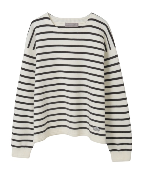 ボーダーボートネックニット 詳細画像 オフホワイト 10