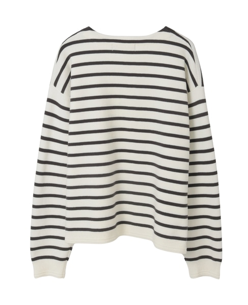 ボーダーボートネックニット 詳細画像 オフホワイト 11