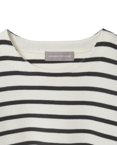 ボーダーボートネックニット 詳細画像 オフホワイト 12