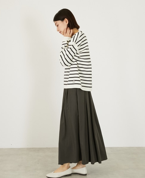 ボーダーボートネックニット 詳細画像 オフホワイト 4