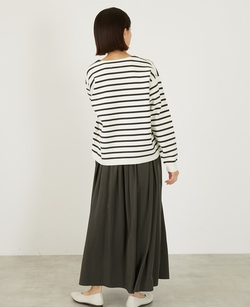 ボーダーボートネックニット 詳細画像 オフホワイト 6