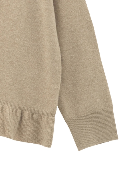 【LOURMARIN】裾フリルクルーネックニット 詳細画像 ベージュ 12