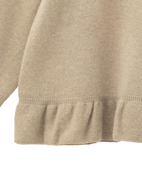 【LOURMARIN】裾フリルクルーネックニット 詳細画像 ベージュ 13