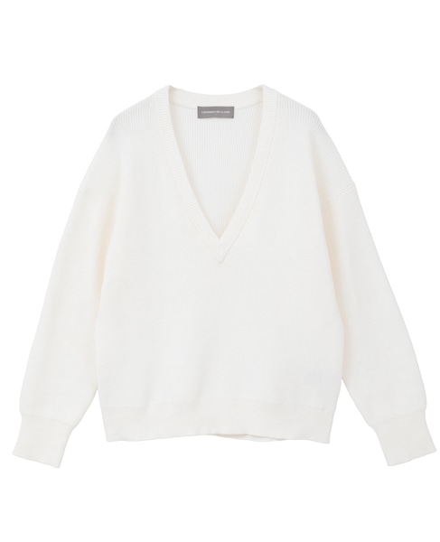 Vネック片畦プルオーバー 詳細画像 ホワイト 11