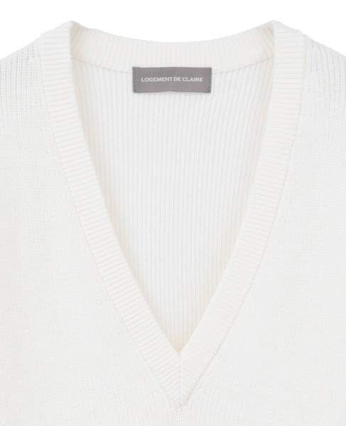 Vネック片畦プルオーバー 詳細画像 ホワイト 13