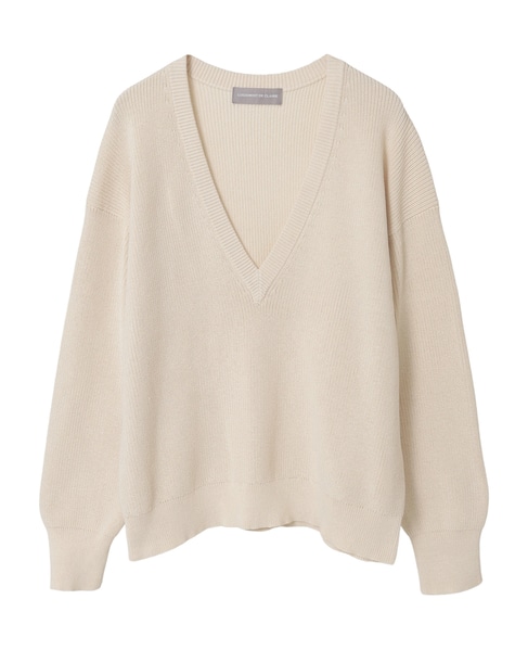 Vネック片畦プルオーバー 詳細画像 ライトベージュ 11