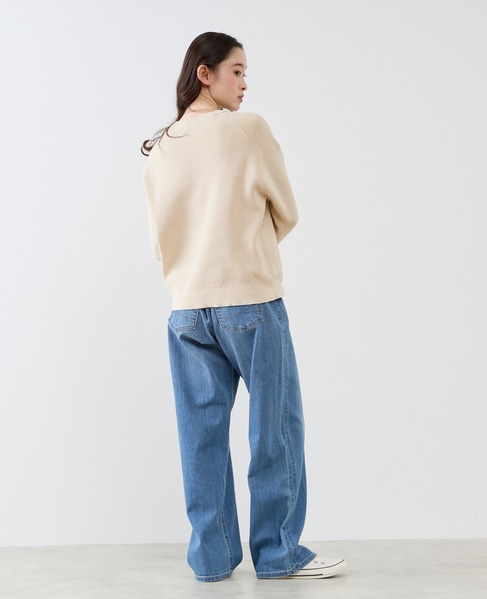 Vネック片畦プルオーバー 詳細画像 ライトベージュ 7