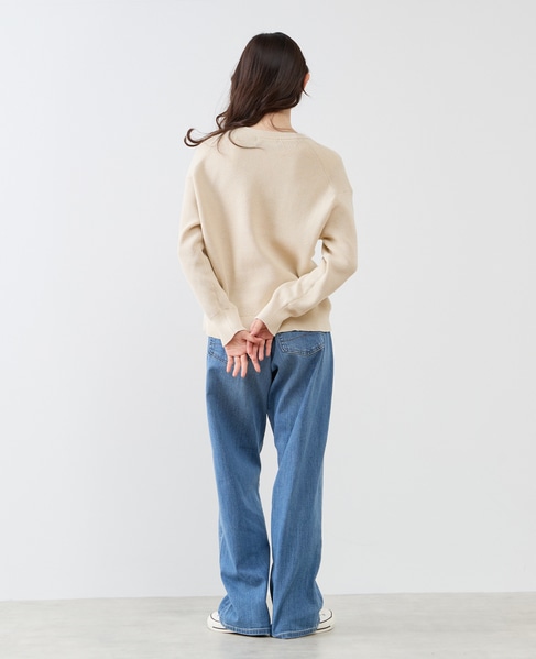 Vネック片畦プルオーバー 詳細画像 ライトベージュ 8