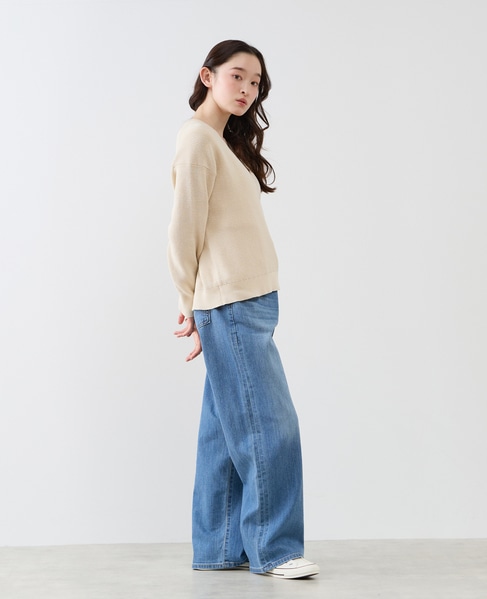 Vネック片畦プルオーバー 詳細画像 ライトベージュ 9