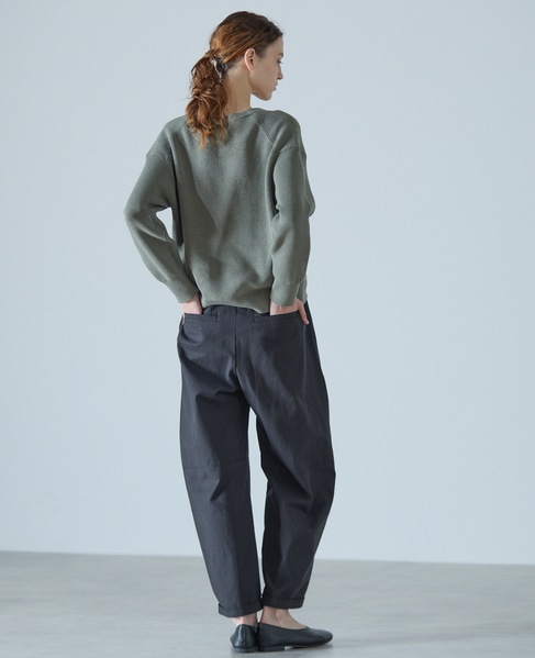 Vネック片畦プルオーバー 詳細画像 カーキ 4