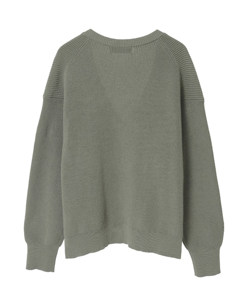 Vネック片畦プルオーバー 詳細画像 カーキ 6