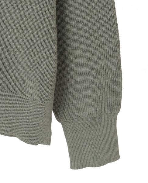 Vネック片畦プルオーバー 詳細画像 カーキ 8