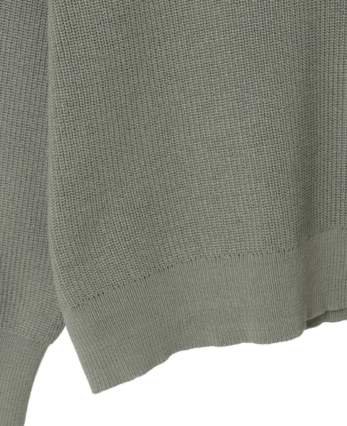 Vネック片畦プルオーバー 詳細画像 カーキ 9