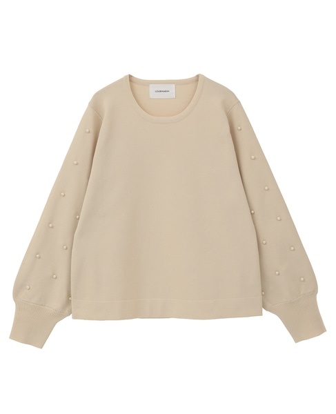 【LOURMARIN】袖パールニットプルオーバー 詳細画像 クリーム 10