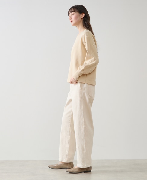 【LOURMARIN】袖パールニットプルオーバー 詳細画像 クリーム 4