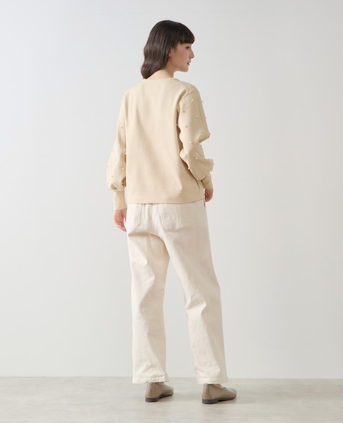 【LOURMARIN】袖パールニットプルオーバー 詳細画像 クリーム 6
