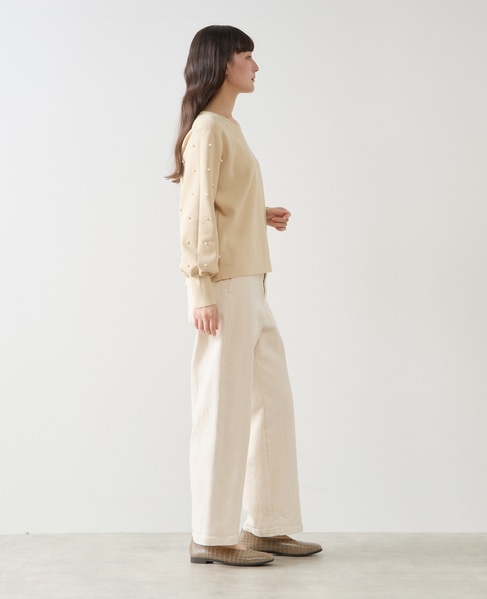 【LOURMARIN】袖パールニットプルオーバー 詳細画像 クリーム 7