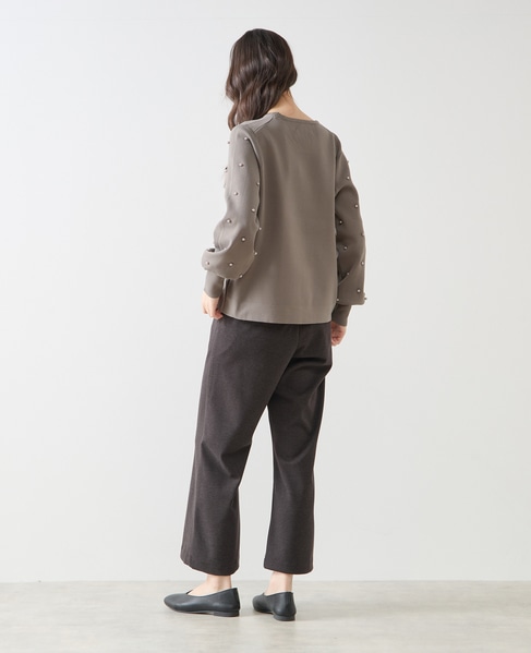 【LOURMARIN】袖パールニットプルオーバー 詳細画像 グレー 3