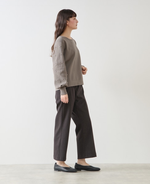 【LOURMARIN】袖パールニットプルオーバー 詳細画像 グレー 5
