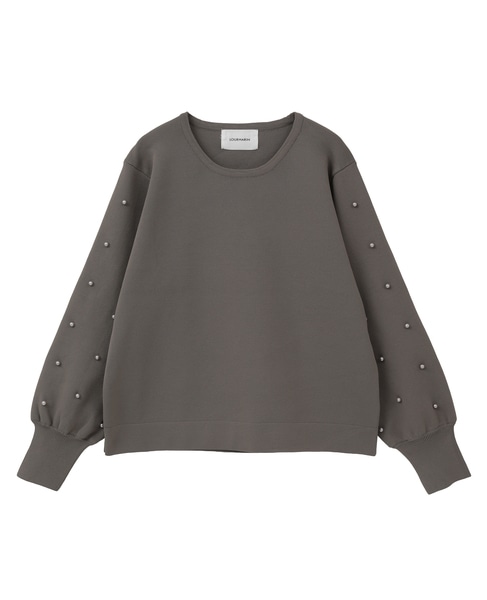 【LOURMARIN】袖パールニットプルオーバー 詳細画像 グレー 9