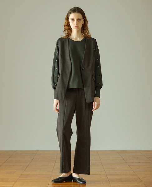 【LOURMARIN】袖パールニットプルオーバー 詳細画像 スミクロ 2