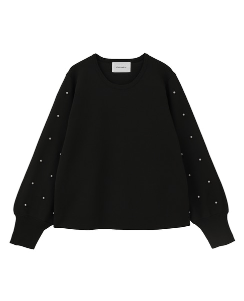 【LOURMARIN】袖パールニットプルオーバー 詳細画像 スミクロ 4