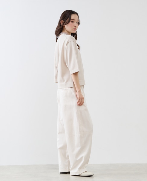 クルーネック5分袖ニットプルオーバー 詳細画像 ライトベージュ 10