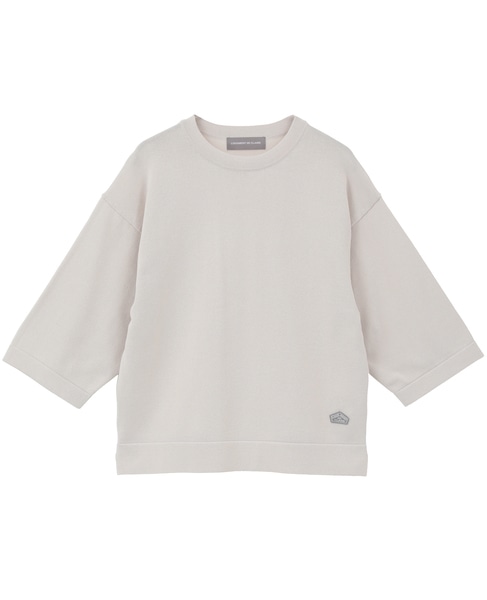 クルーネック5分袖ニットプルオーバー 詳細画像 ライトベージュ 12