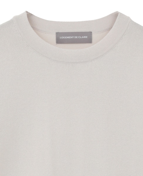 クルーネック5分袖ニットプルオーバー 詳細画像 ライトベージュ 14