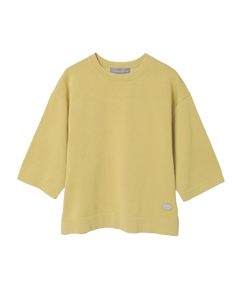 クルーネック5分袖ニットプルオーバー 詳細画像 イエロー 10