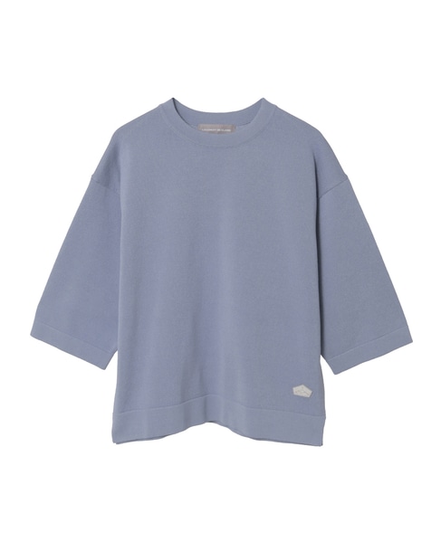 クルーネック5分袖ニットプルオーバー 詳細画像 ブルー 11