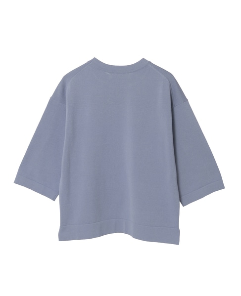 クルーネック5分袖ニットプルオーバー 詳細画像 ブルー 12