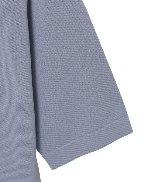 クルーネック5分袖ニットプルオーバー 詳細画像 ブルー 14