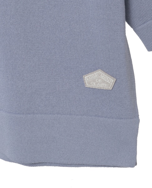 クルーネック5分袖ニットプルオーバー 詳細画像 ブルー 15