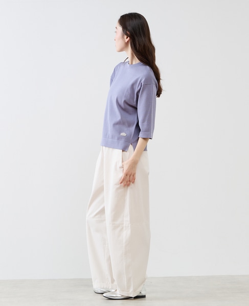 クルーネック5分袖ニットプルオーバー 詳細画像 ブルー 5