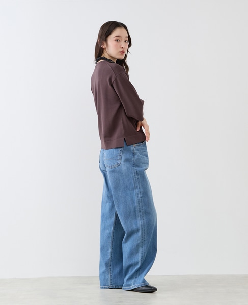 クルーネック5分袖ニットプルオーバー 詳細画像 ダークブラウン 10