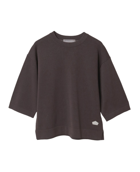 クルーネック5分袖ニットプルオーバー 詳細画像 ダークブラウン 12