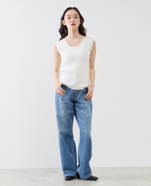 ハイゲージリブノースリーブプルオーバー 詳細画像 オフホワイト 11